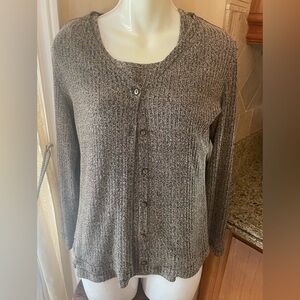 Brown Button-Up Cardigan twin set